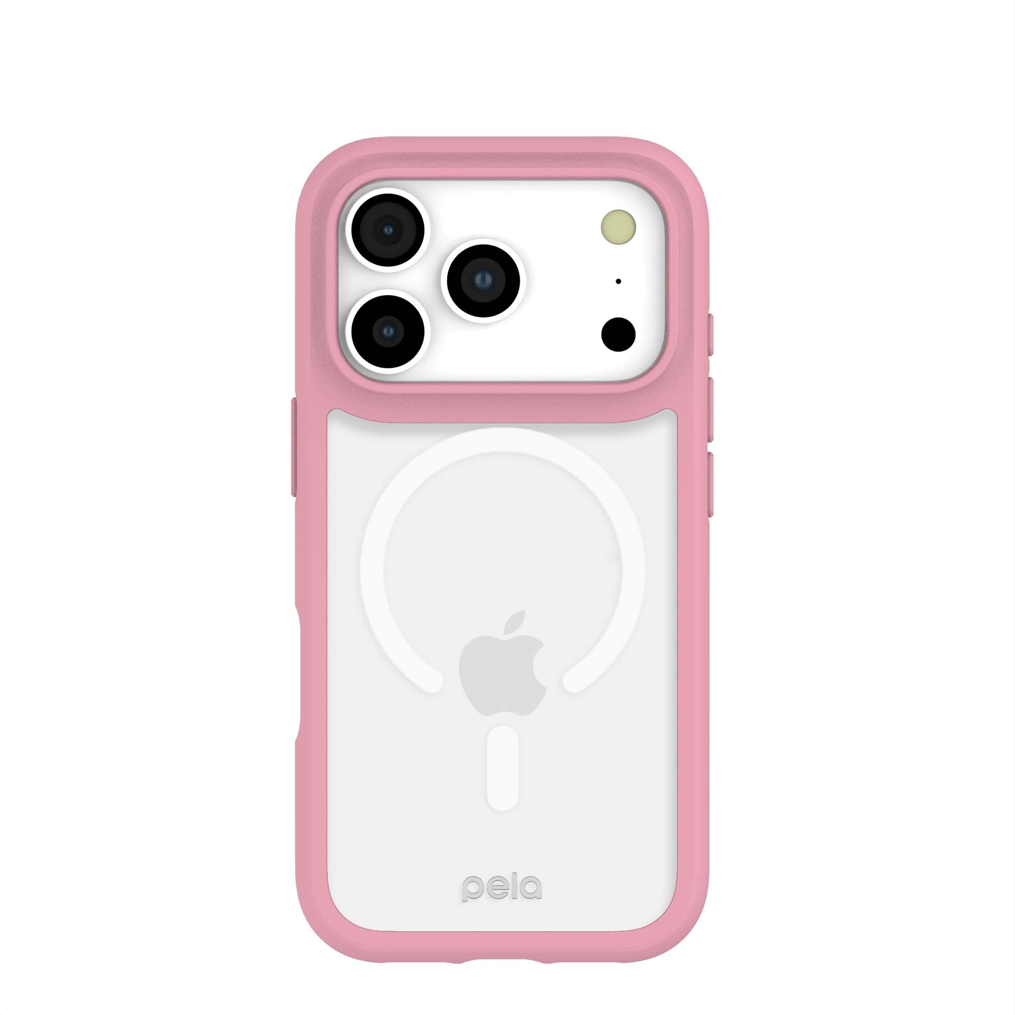 Clear iPhone 17 Pro Case with Petal Pink Ridge (MagSafe Included)