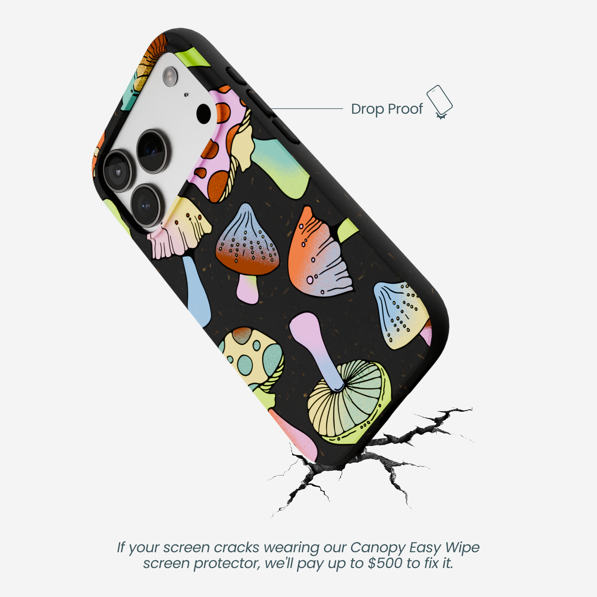 MUSHROOM-PARTY_IP17P_Black