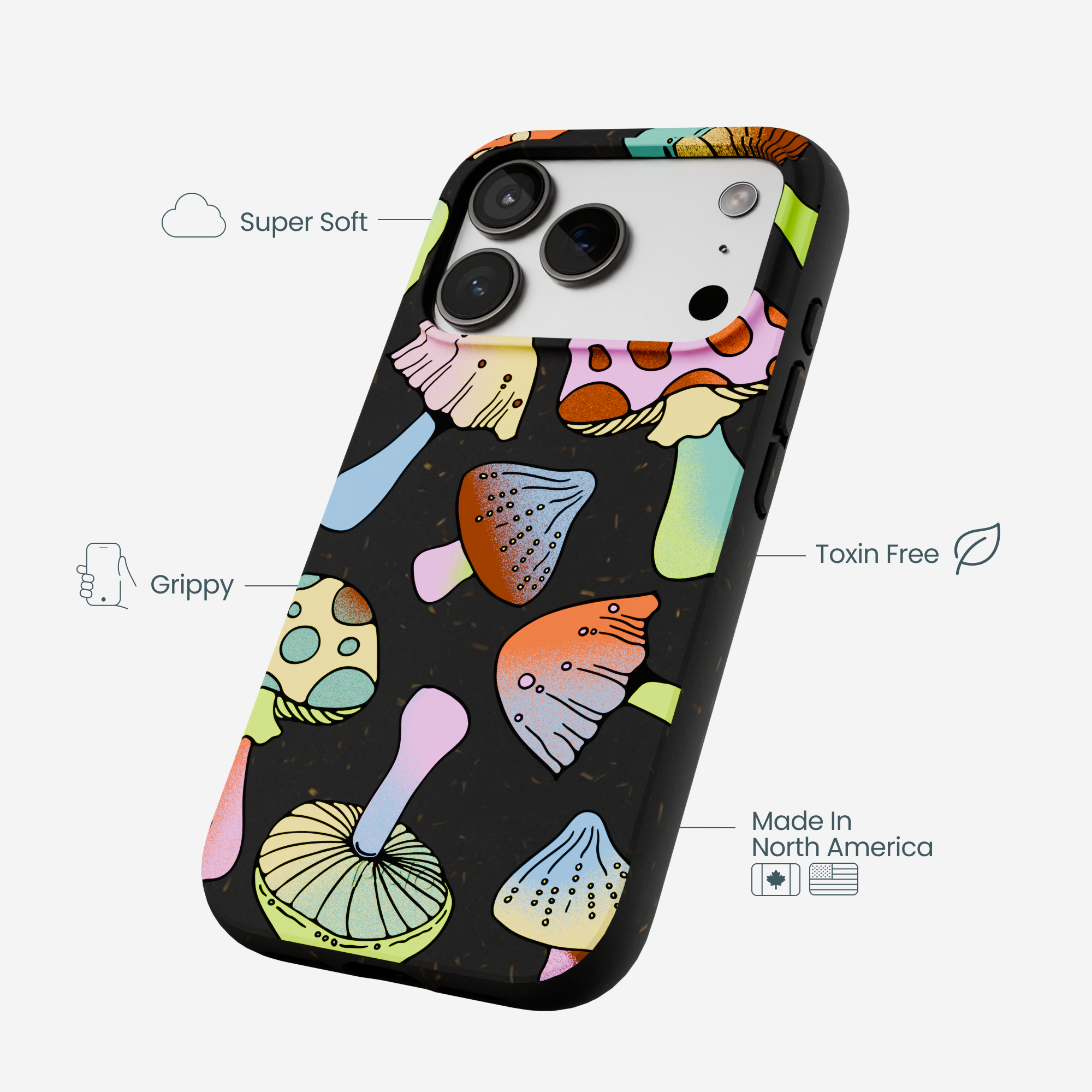 MUSHROOM-PARTY_IP17P_Black